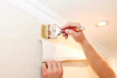 Pose de papier peint aux Préaux — revêtements muraux et toiles de verre
